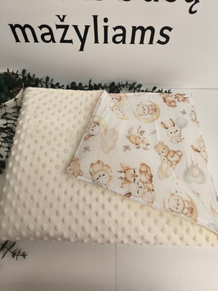 Minky pledukas su pašiltinimu - kreminiai gyvūnėliai