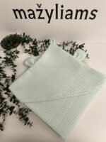 Medvilnės vafliuko rankšluostis gaubtuvu ir ausytėmis - mėta - Image 3