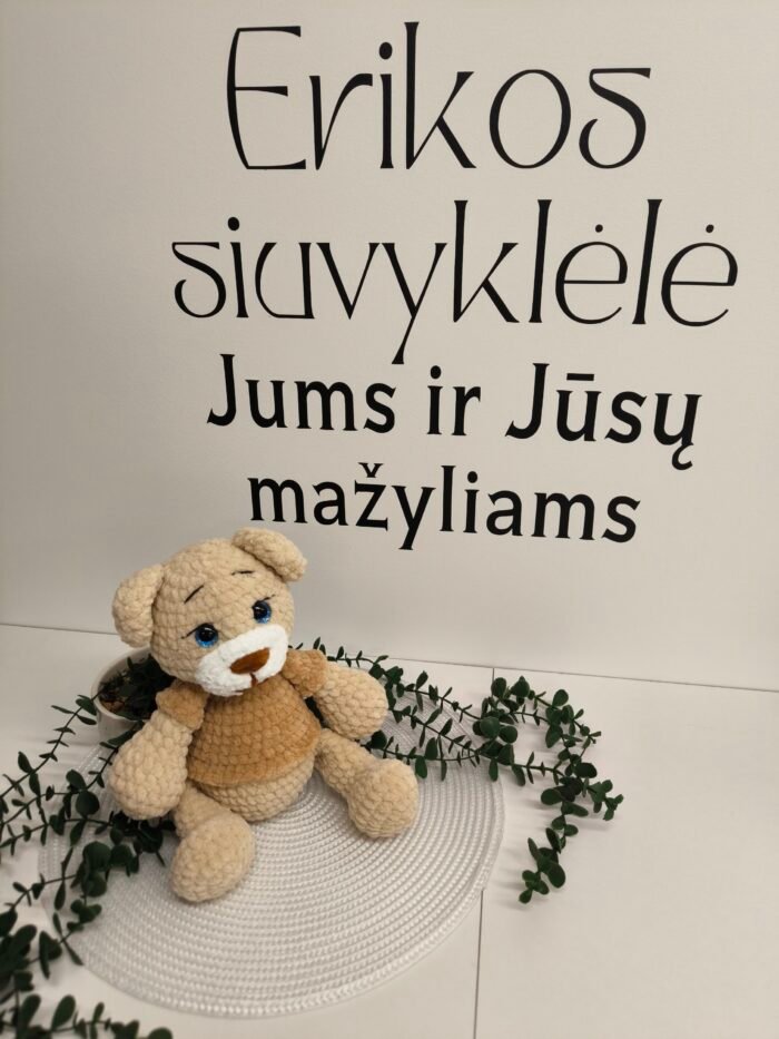 Rudas meškiukas su rudais   marškinėliais - Image 1