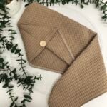 Medvilnės vafliuko turbanas plaukams