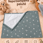 Muslino neperšlampama palutė pervystymui kūdikiams - zvaigzdeles su menuliukais